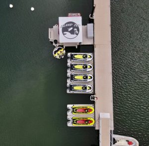 Top-view of the watersport-Islandjet